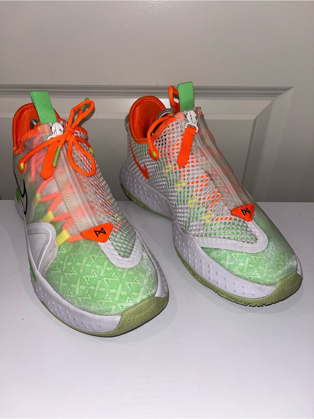 nike pg 4 men size 8 Gatorade White green orange Paul George. CD5078 100